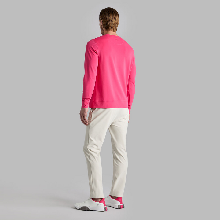 G/FORE MEN'S PERFORMANCE PIQUÉ CREWNECK LAYER - FRAMBOISE