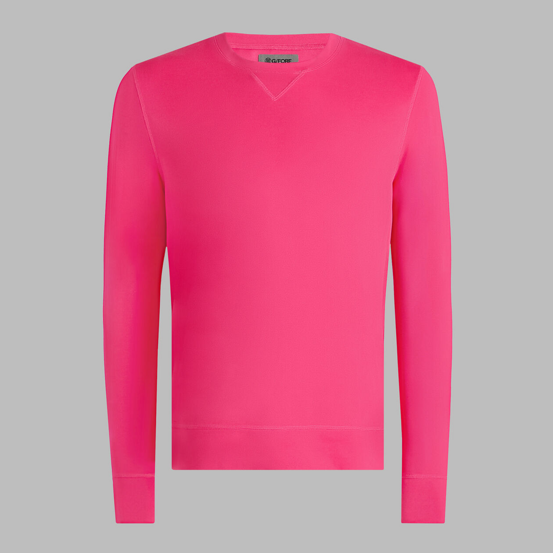 G/FORE MEN'S PERFORMANCE PIQUÉ CREWNECK LAYER - FRAMBOISE