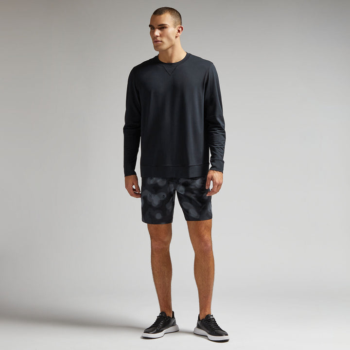 G/FORE MENS PERFORMANCE PIQUÉ CREWNECK LAYER - ONYX