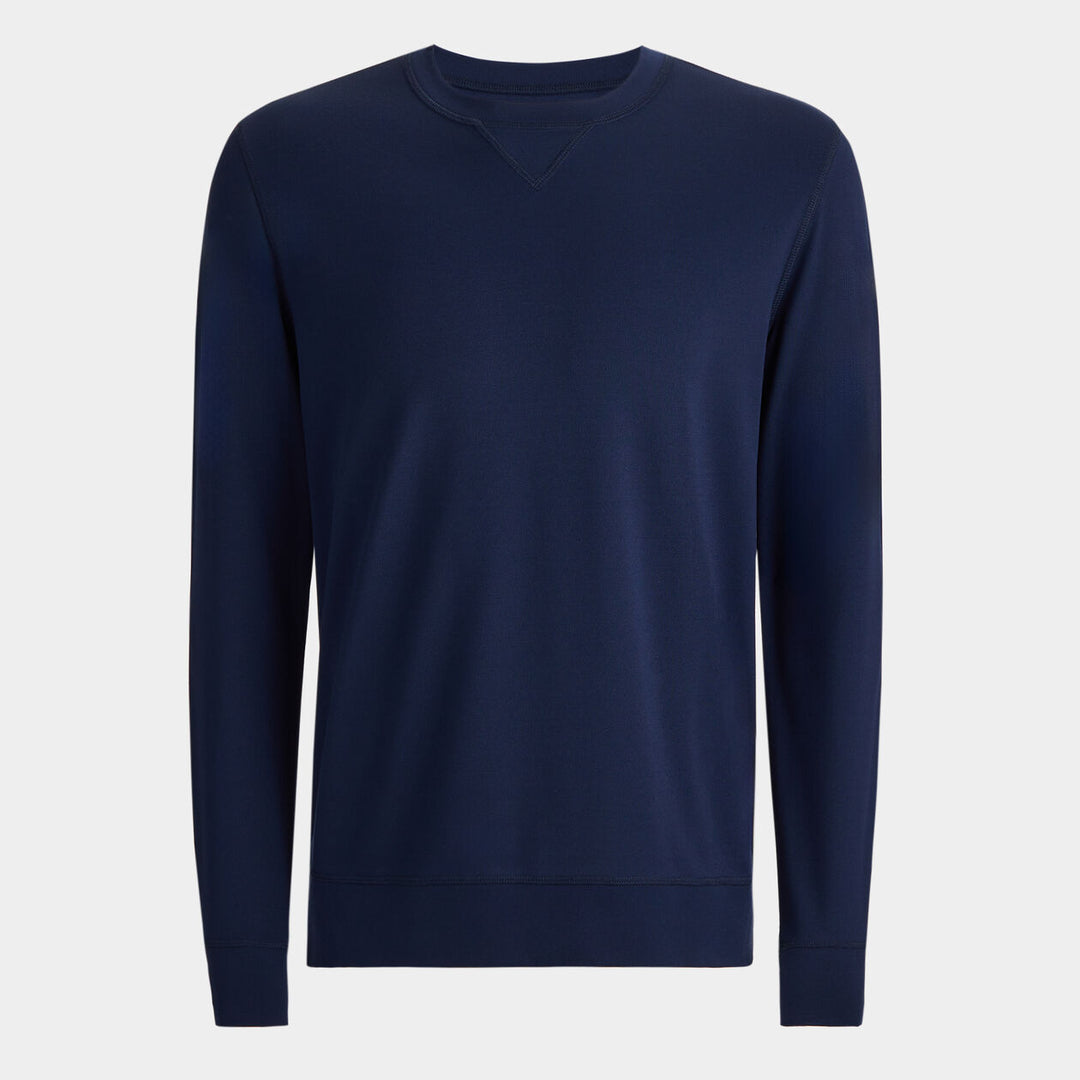 G/FORE MENS PERFORMANCE PIQUÉ CREWNECK LAYER - TWILIGHT