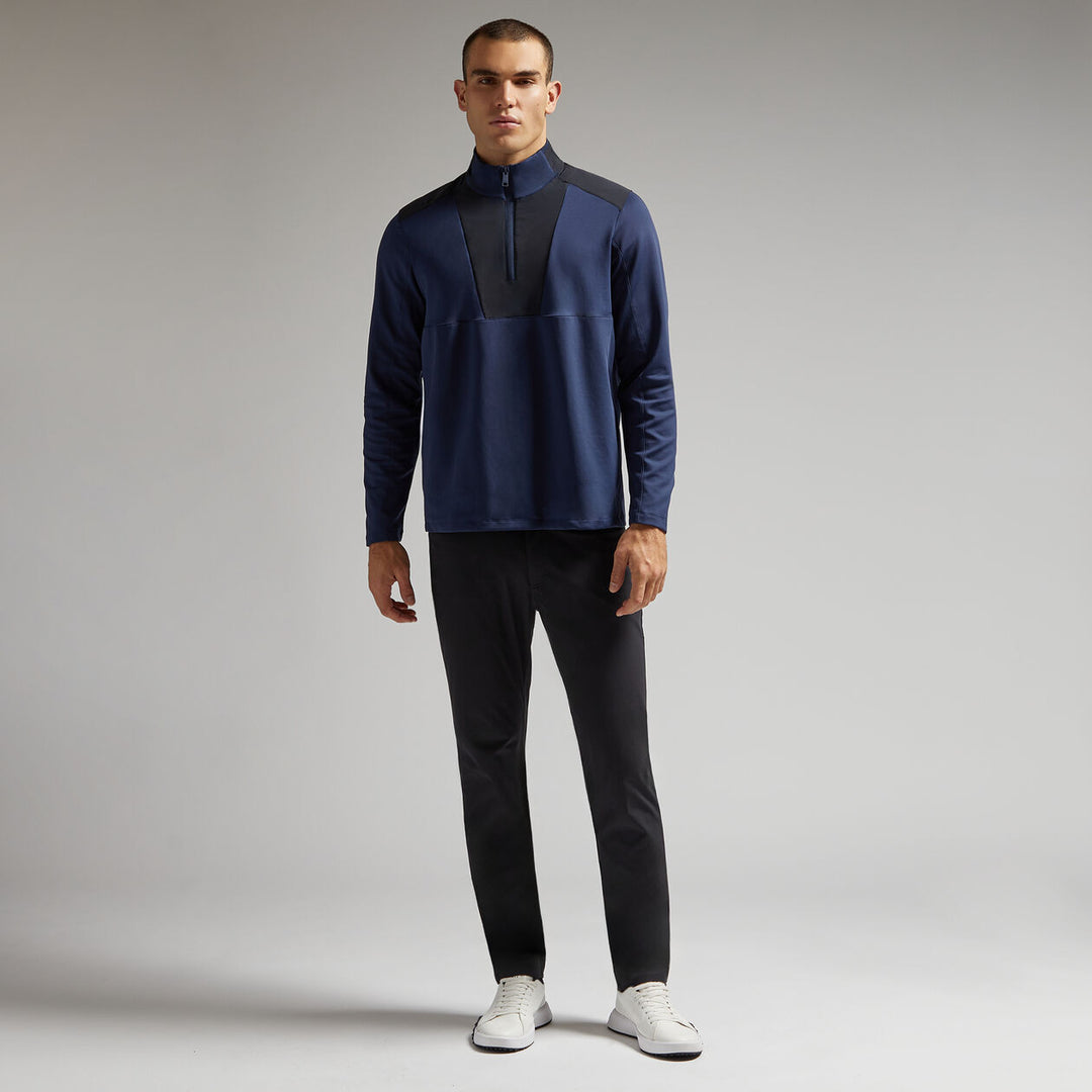 G/FORE MENS DOUBLE KNIT BRUSHED BACK SCUBA QUARTER ZIP PULLOVER - TWILIGHT