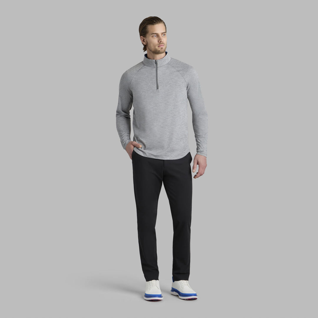 G/FORE MEN'S TECH MÉLANGE RAGLAN QUARTER ZIP PULLOVER - CHARCOAL MELANGE