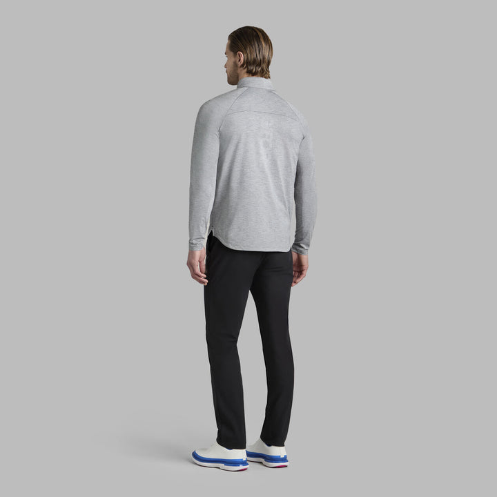 G/FORE MEN'S TECH MÉLANGE RAGLAN QUARTER ZIP PULLOVER - CHARCOAL MELANGE