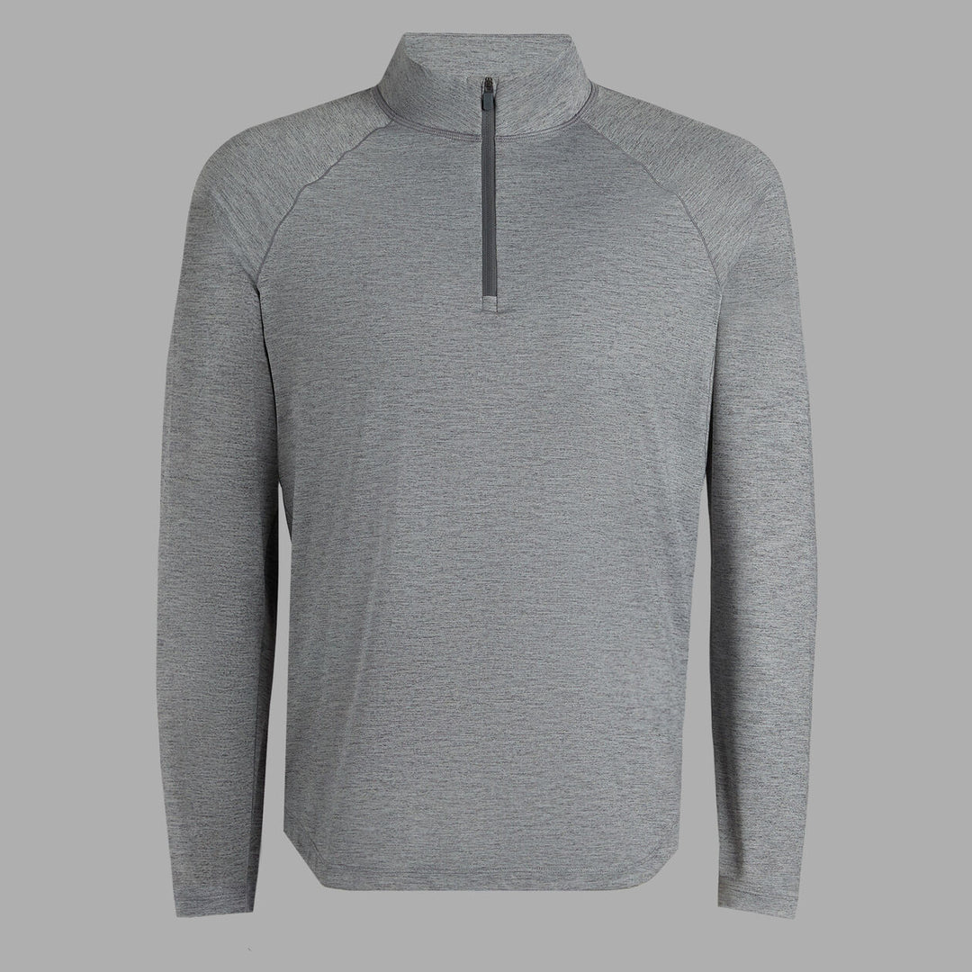 G/FORE MEN'S TECH MÉLANGE RAGLAN QUARTER ZIP PULLOVER - CHARCOAL MELANGE