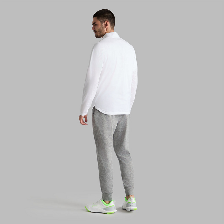 G/FORE MEN'S TECH MÉLANGE RAGLAN QUARTER ZIP PULLOVER - SNOW