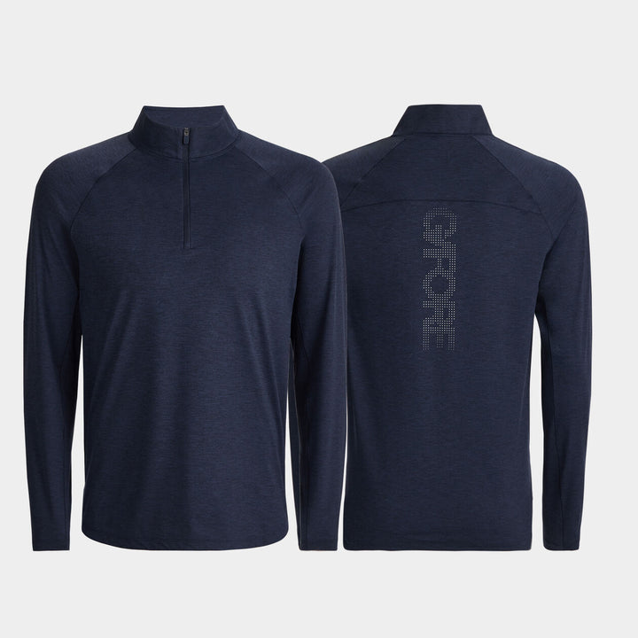 G/FORE MENS TECH MÉLANGE RAGLAN QUARTER ZIP PULLOVER - TWILIGHT