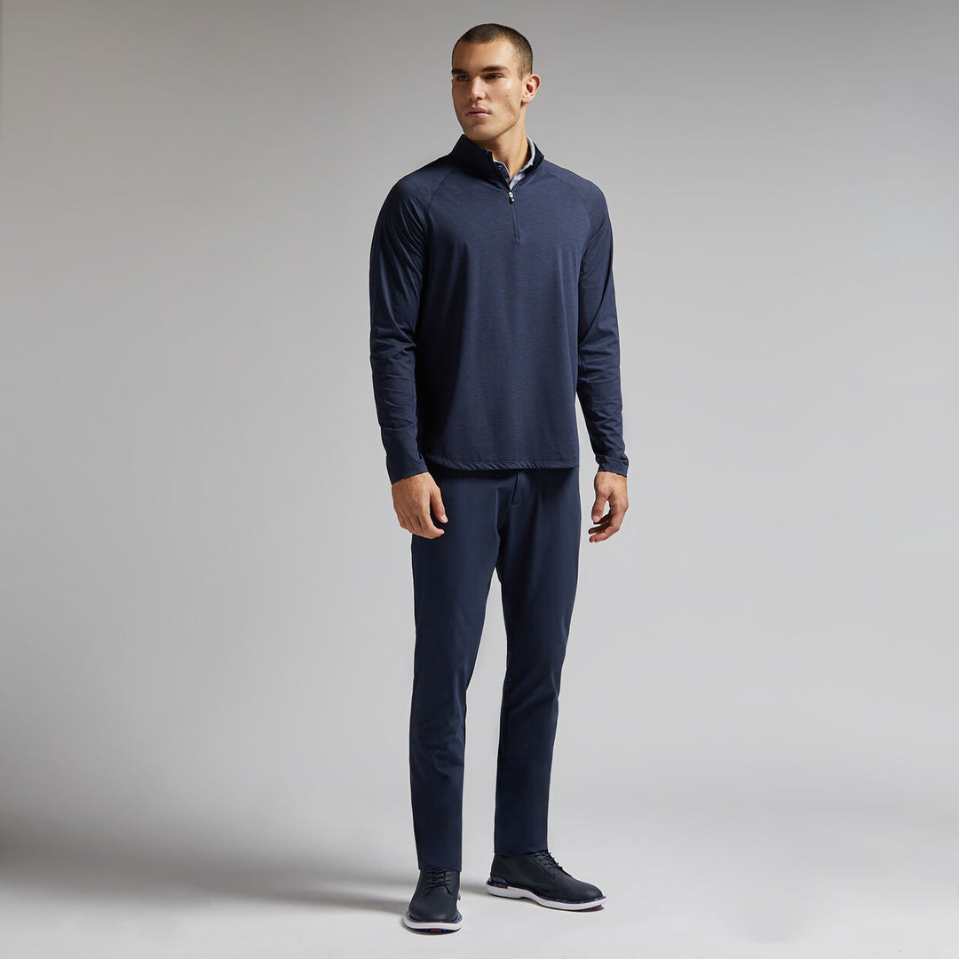 G/FORE MENS TECH MÉLANGE RAGLAN QUARTER ZIP PULLOVER - TWILIGHT