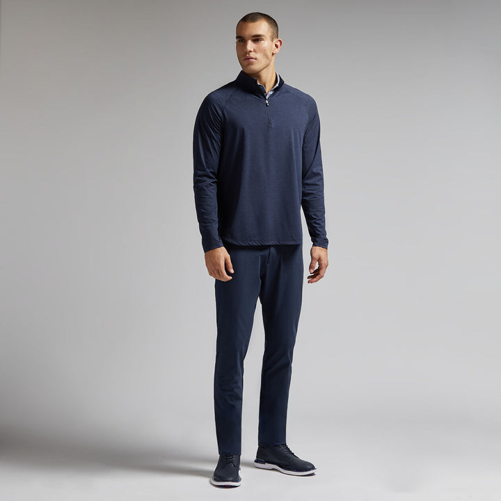 G/FORE MENS TECH MÉLANGE RAGLAN QUARTER ZIP PULLOVER - TWILIGHT