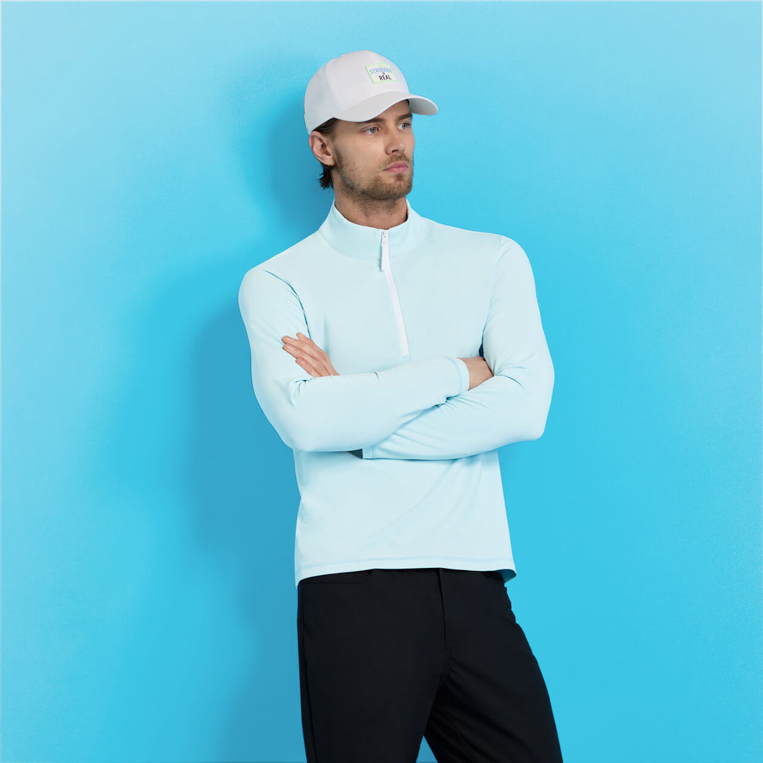 G/FORE MEN'S BRUSHED BACK TECH QUARTER ZIP - DAYBREAK