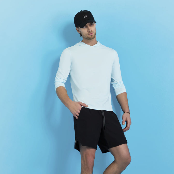 G/FORE MEN'S MÉLANGE ICE NYLON HOODIE - DAYBREAK MELANGE