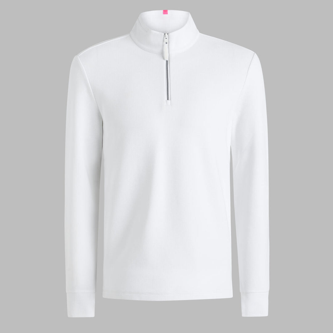 G/FORE MEN'S WAFFLE KNIT QUARTER ZIP - SNOW