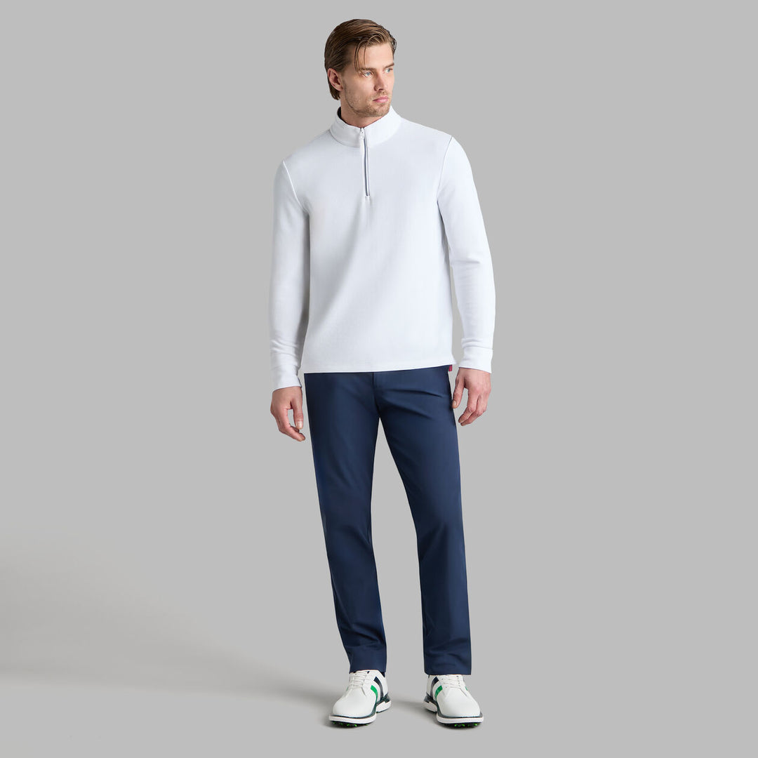 G/FORE MEN'S WAFFLE KNIT QUARTER ZIP - SNOW