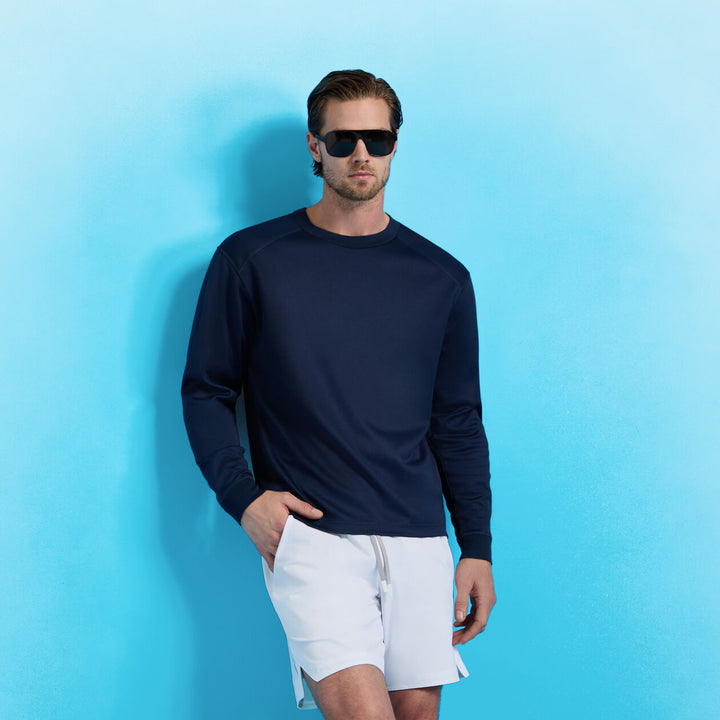 G/FORE MEN'S COTTON JERSEY LONG SLEEVE TEE - TWILIGHT
