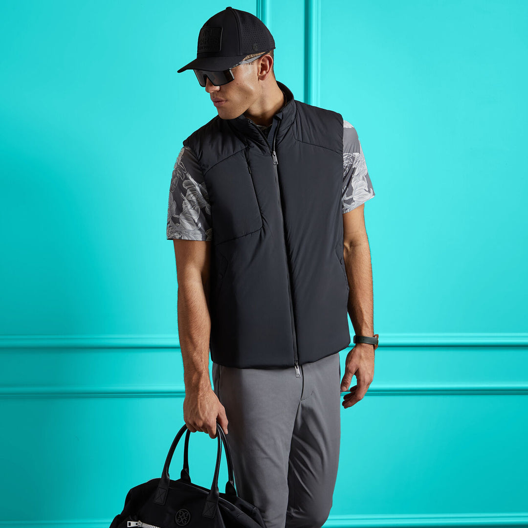 G/FORE MENS HYBRID SWEATER PUFFER VEST - ONYX