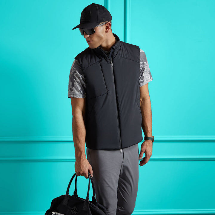 G/FORE MENS HYBRID SWEATER PUFFER VEST - ONYX