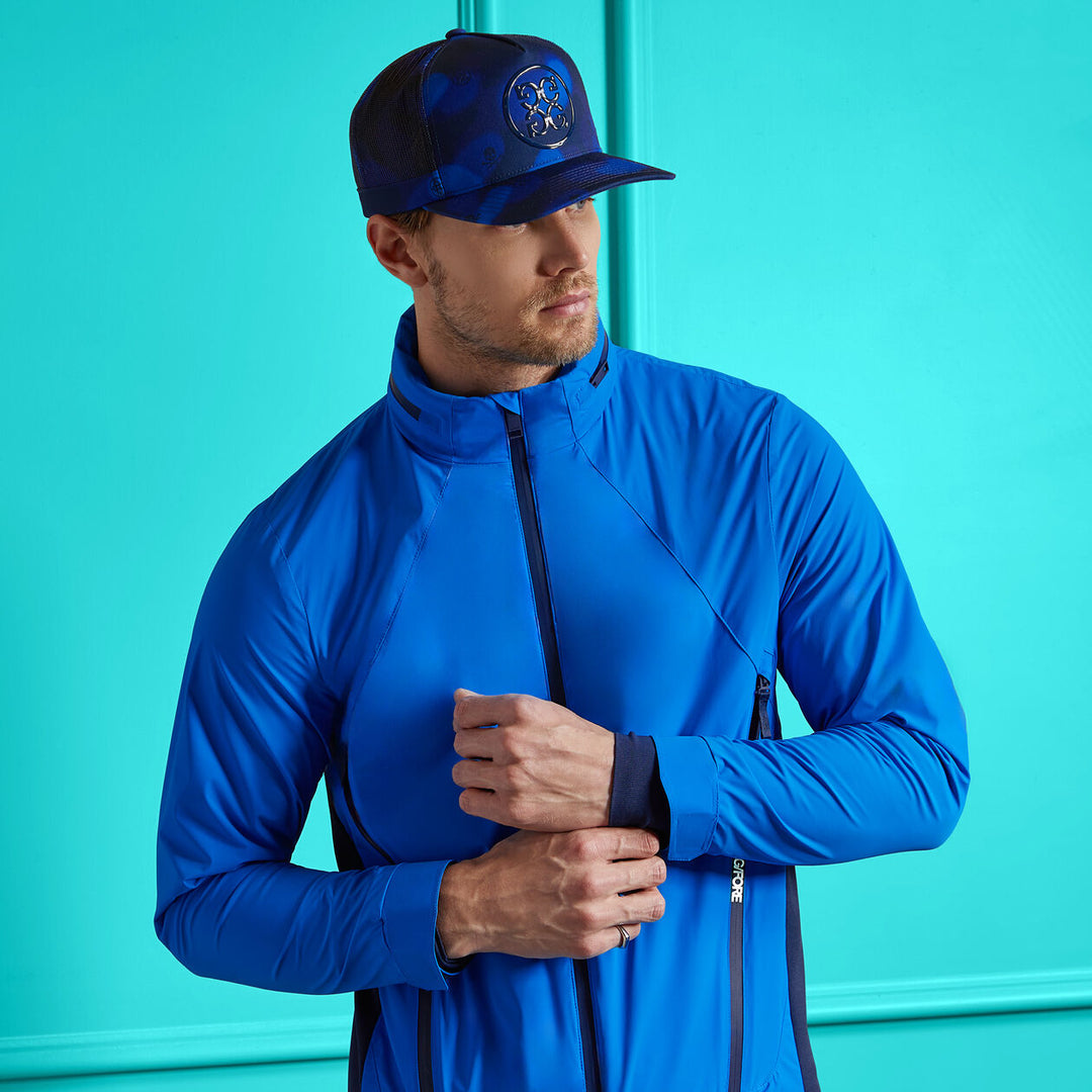 G/FORE MENS WHISPER WATER REPELLENT STRETCH HOODED JACKET - RACER
