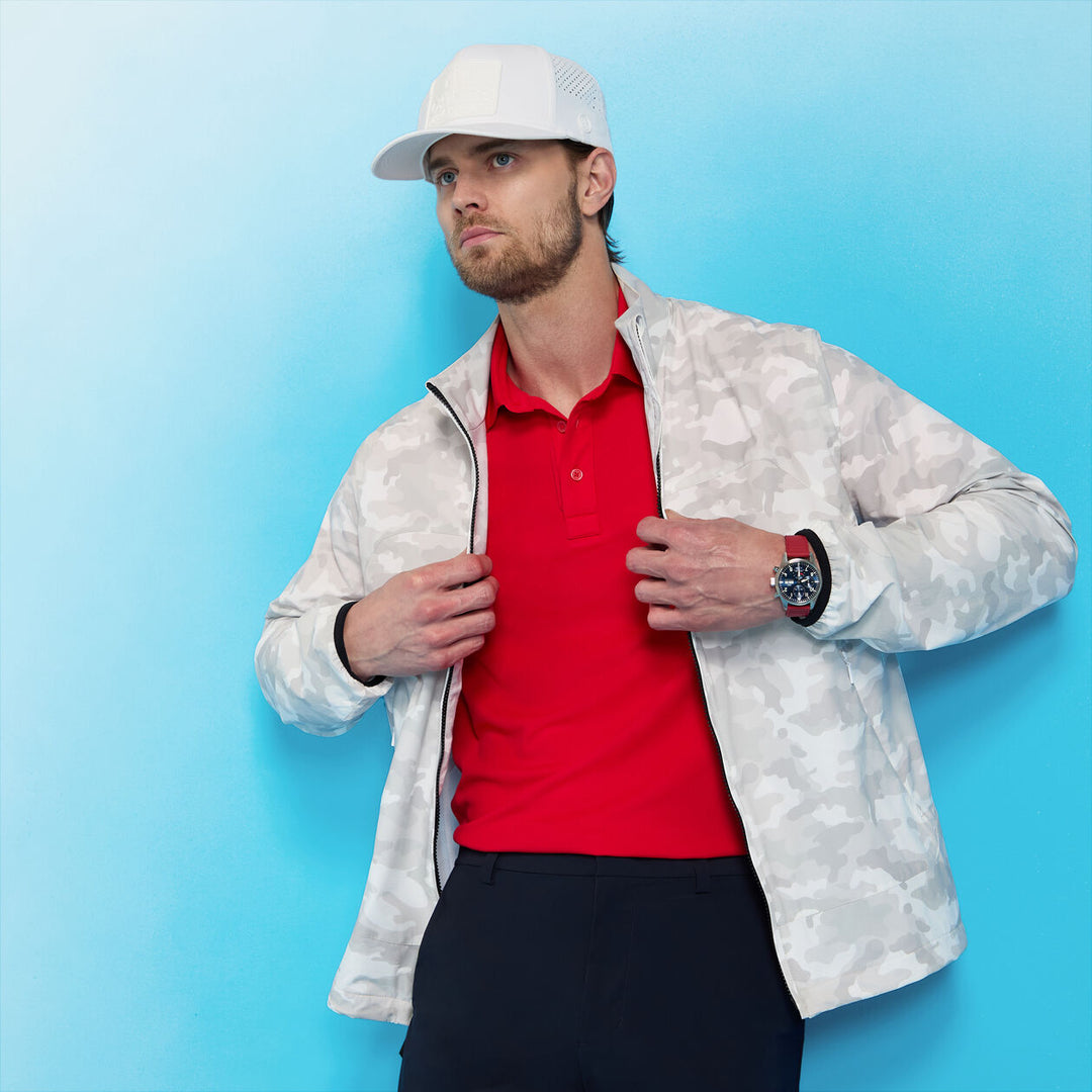 G/FORE MEN'S PARACHUTE CAMO WINDBREAKER - SNOW CAMO