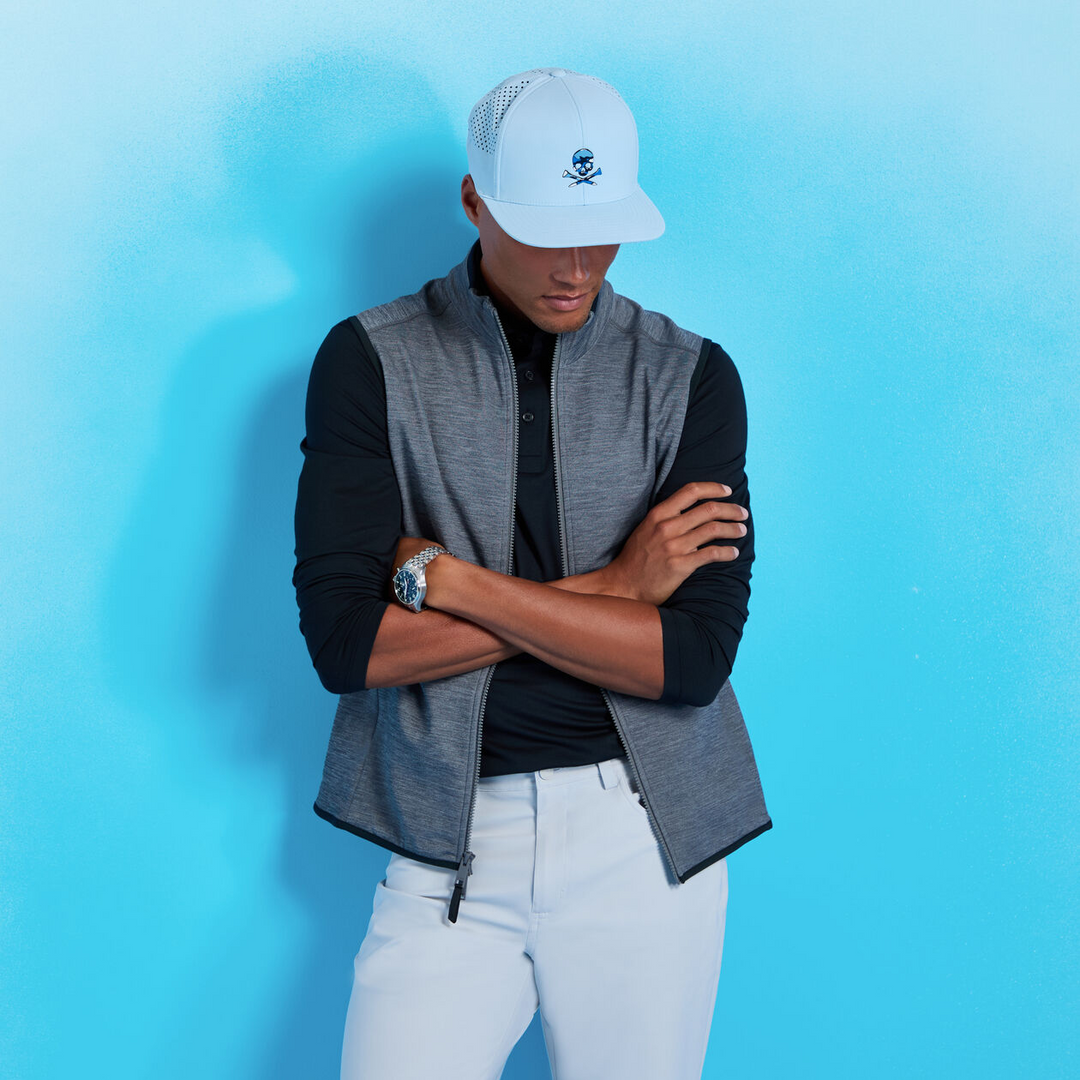 G/FORE MEN'S DOUBLE KNIT VEST - GREY MELANGE