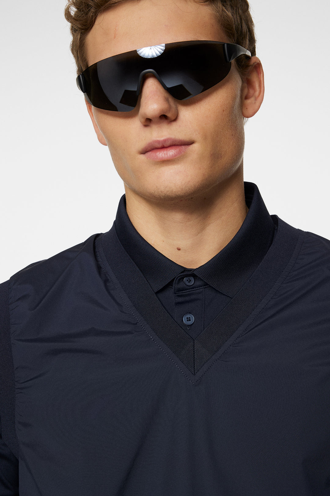 J.Lindeberg Men's Hybrid Vest Windbreaker - JL NAVY