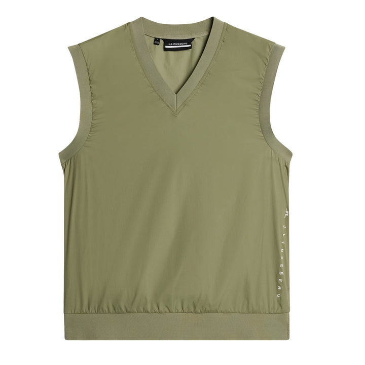 J.Lindeberg Men's Hybrid Vest Windbreaker - OIL GREEN