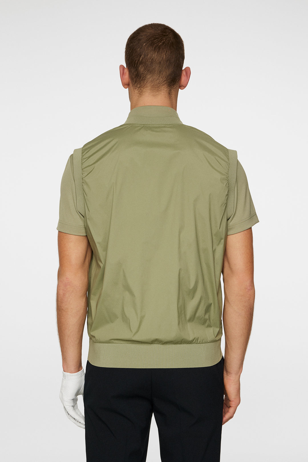 J.Lindeberg Men's Hybrid Vest Windbreaker - OIL GREEN