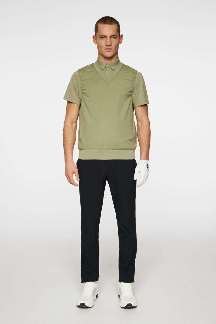 J.Lindeberg Men's Hybrid Vest Windbreaker - OIL GREEN