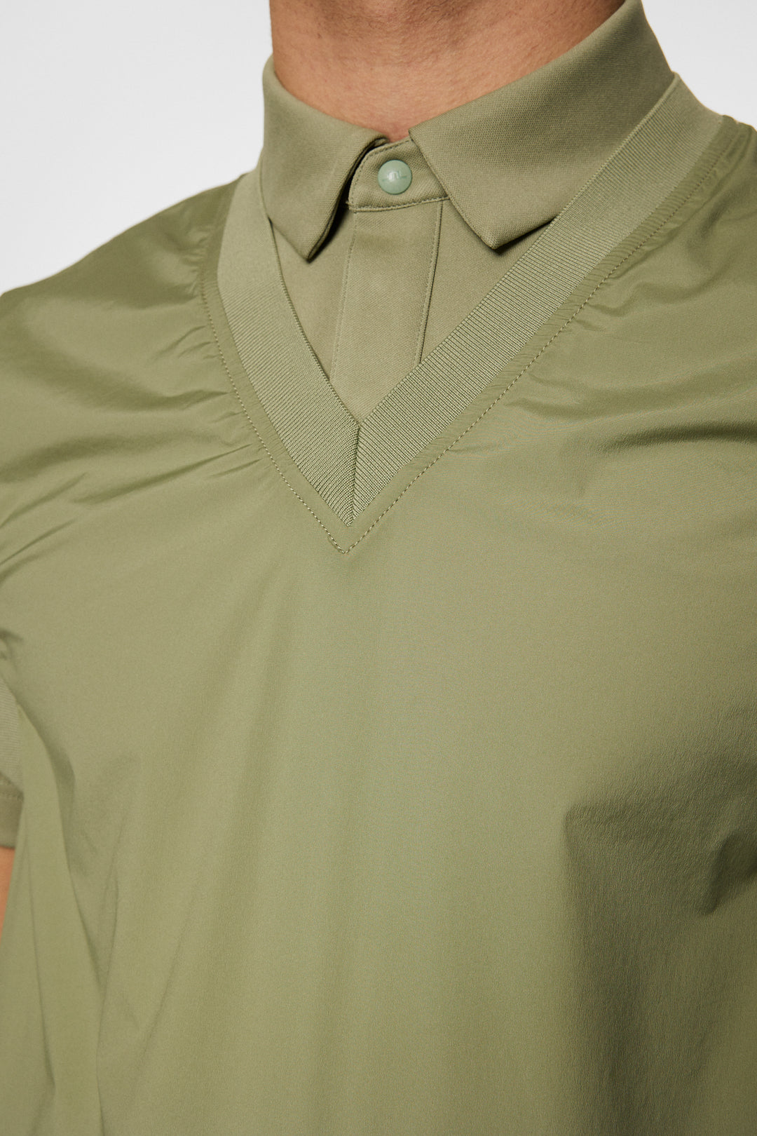 J.Lindeberg Men's Hybrid Vest Windbreaker - OIL GREEN