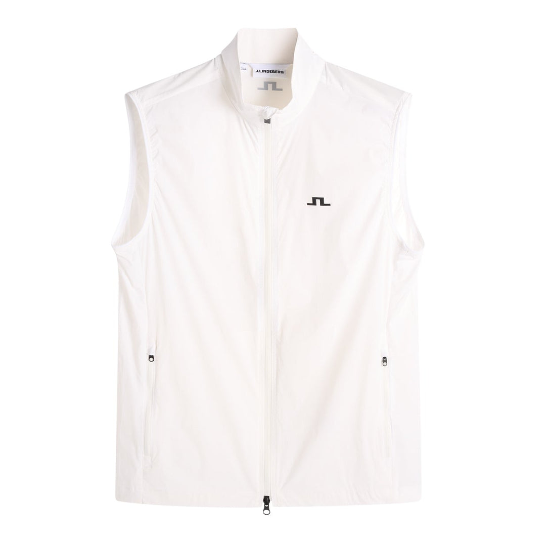 J.Lindeberg Men's Ash Light Packable Vest - WHITE