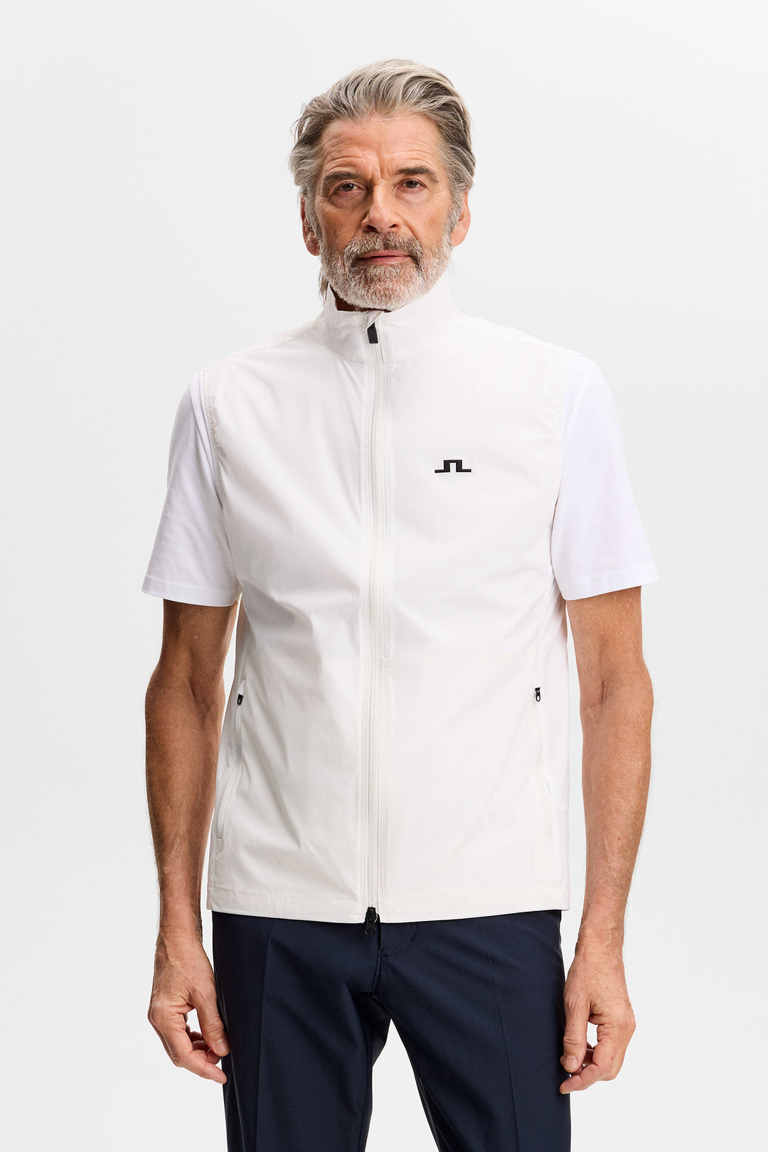 J.Lindeberg Men's Ash Light Packable Vest - WHITE