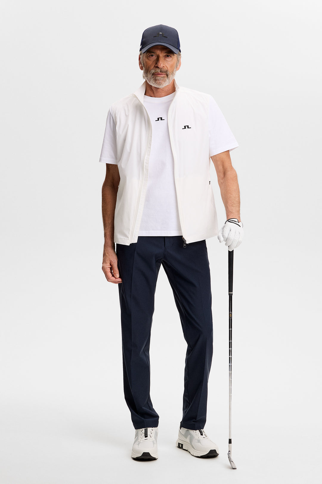 J.Lindeberg Men's Ash Light Packable Vest - WHITE