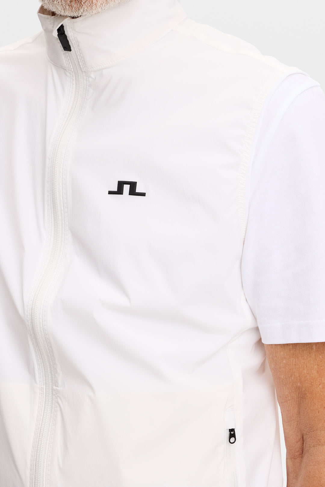J.Lindeberg Men's Ash Light Packable Vest - WHITE