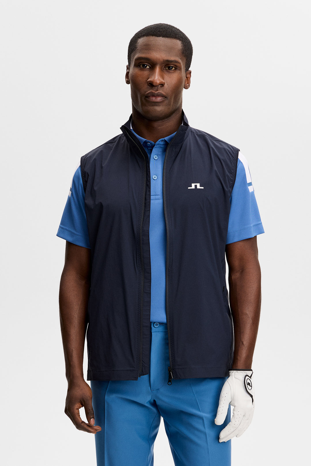 J.Lindeberg Men's Ash Light Packable Vest - NAVY