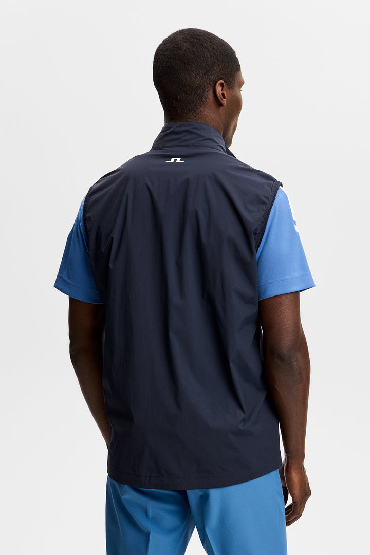 J.Lindeberg Men's Ash Light Packable Vest - NAVY