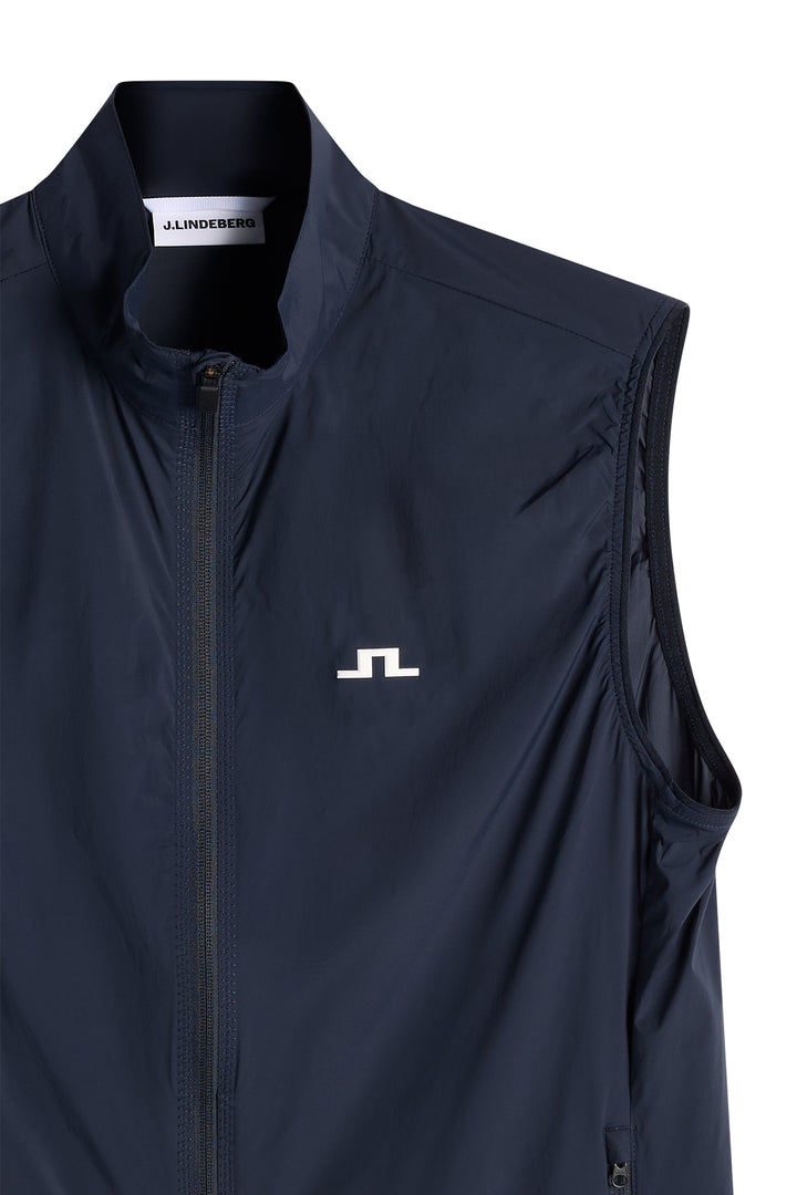 J.Lindeberg Men's Ash Light Packable Vest - NAVY