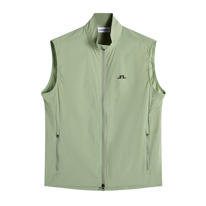 J.Lindeberg Men's Ash Light Packable Vest - HEDGE GREEN