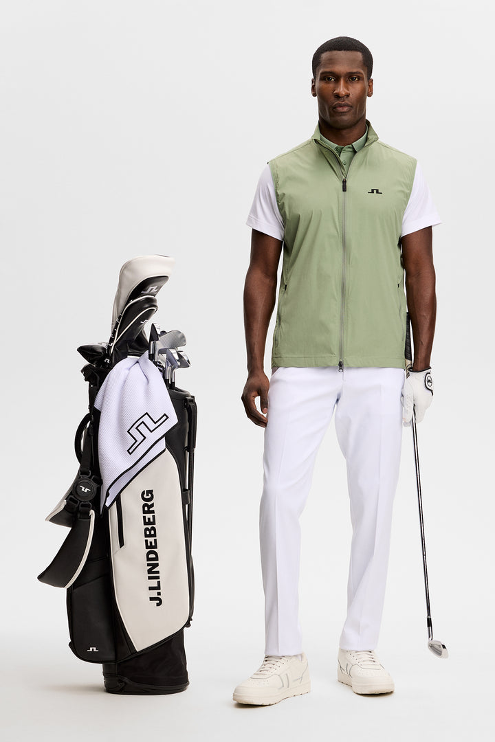 J.Lindeberg Men's Ash Light Packable Vest - HEDGE GREEN