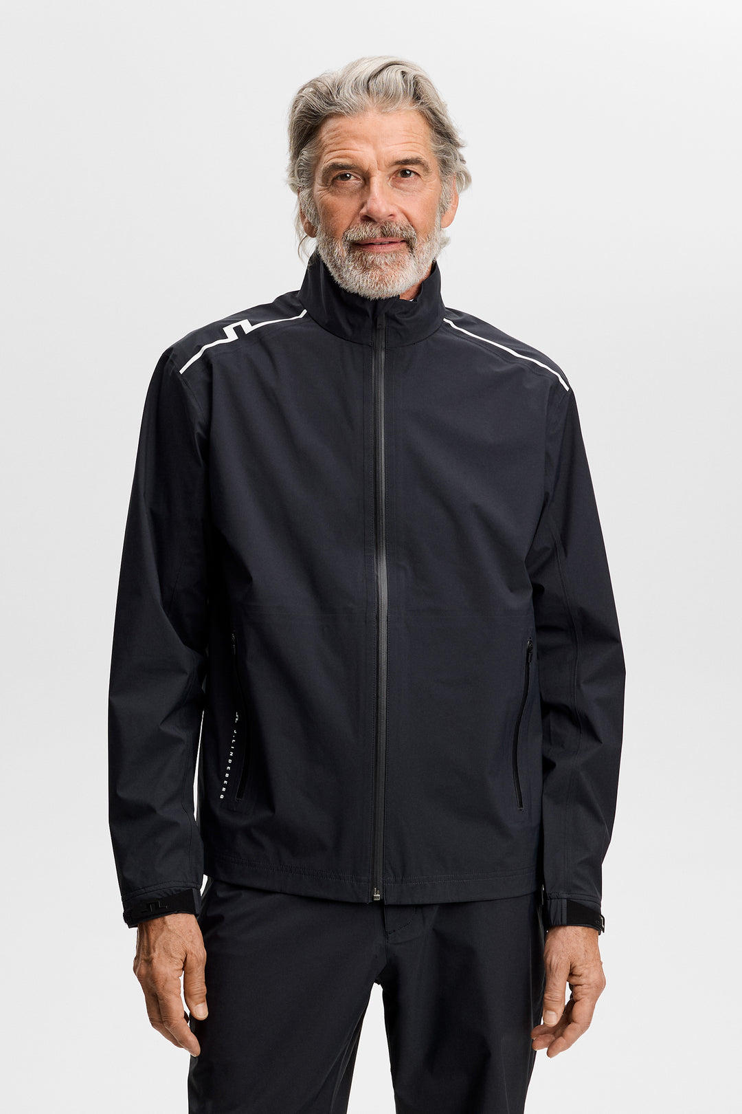 J.Lindeberg Men's Shay Rain Jacket - BLACK