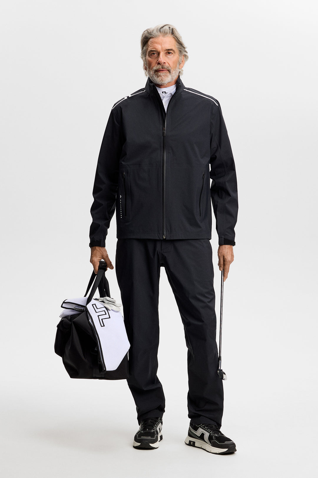 J.Lindeberg Men's Shay Rain Jacket - BLACK