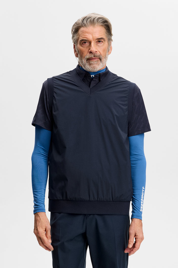 J.Lindeberg Men's Hybrid Vest Windbreaker - NAVY