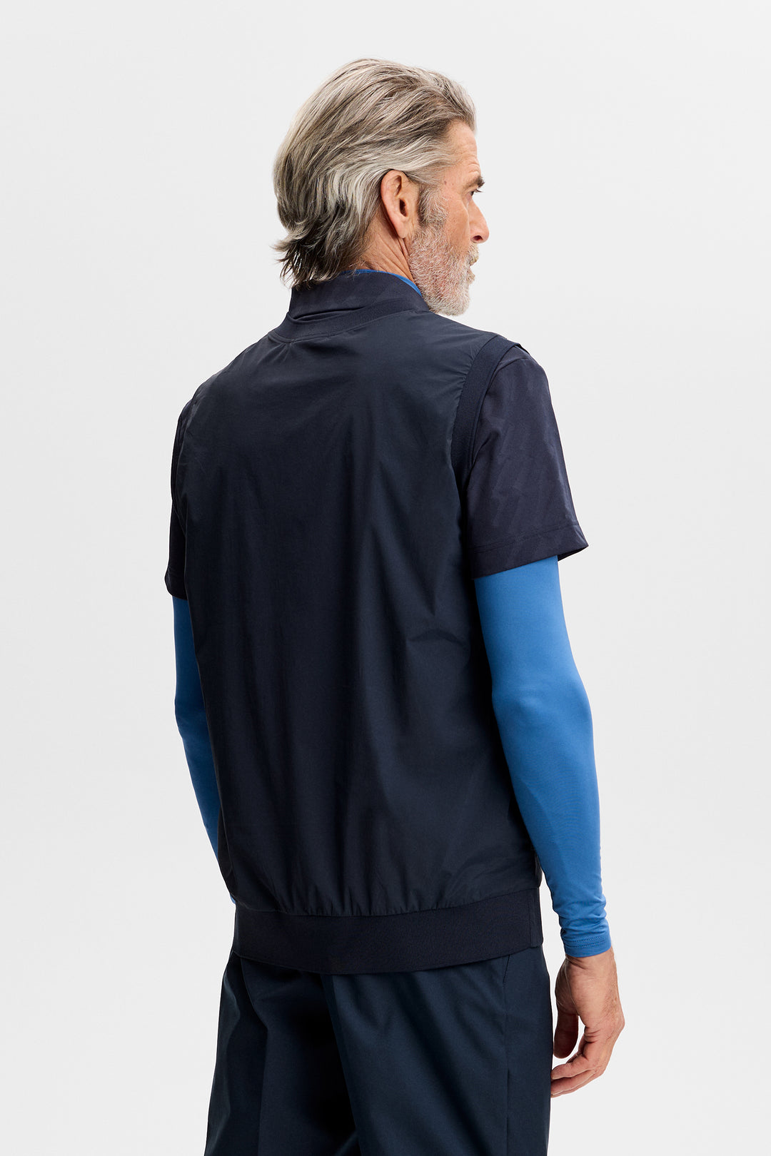 J.Lindeberg Men's Hybrid Vest Windbreaker - NAVY