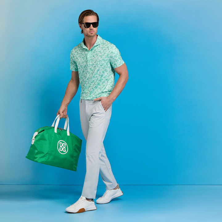 G/FORE MEN'S MAPPED ICON CAMO TECH JERSEY MODERN SPREAD COLLAR POLO - MENTHOL
