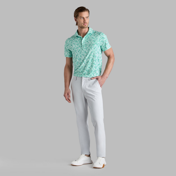 G/FORE MEN'S MAPPED ICON CAMO TECH JERSEY MODERN SPREAD COLLAR POLO - MENTHOL