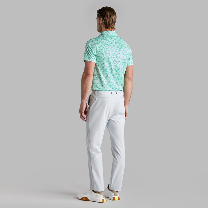 G/FORE MEN'S MAPPED ICON CAMO TECH JERSEY MODERN SPREAD COLLAR POLO - MENTHOL