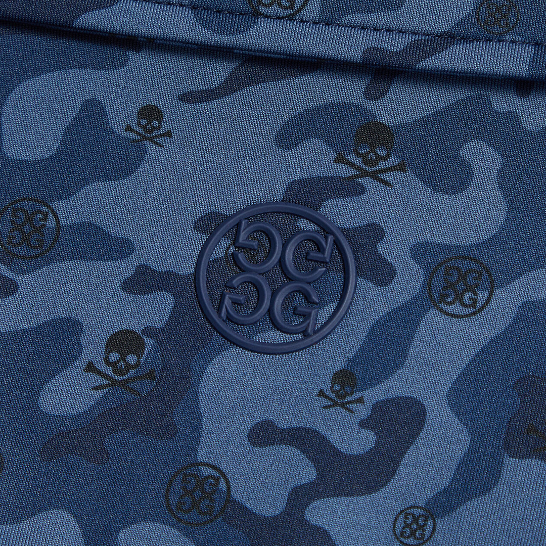 G/FORE MEN'S MAPPED ICON CAMO TECH JERSEY MODERN SPREAD COLLAR POLO - TWILIGHT