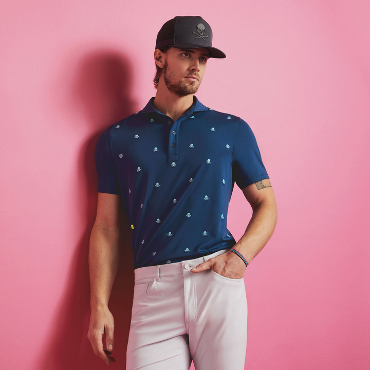 G/FORE MEN'S SKULL & T's EMBROIDERED POLO - STORM