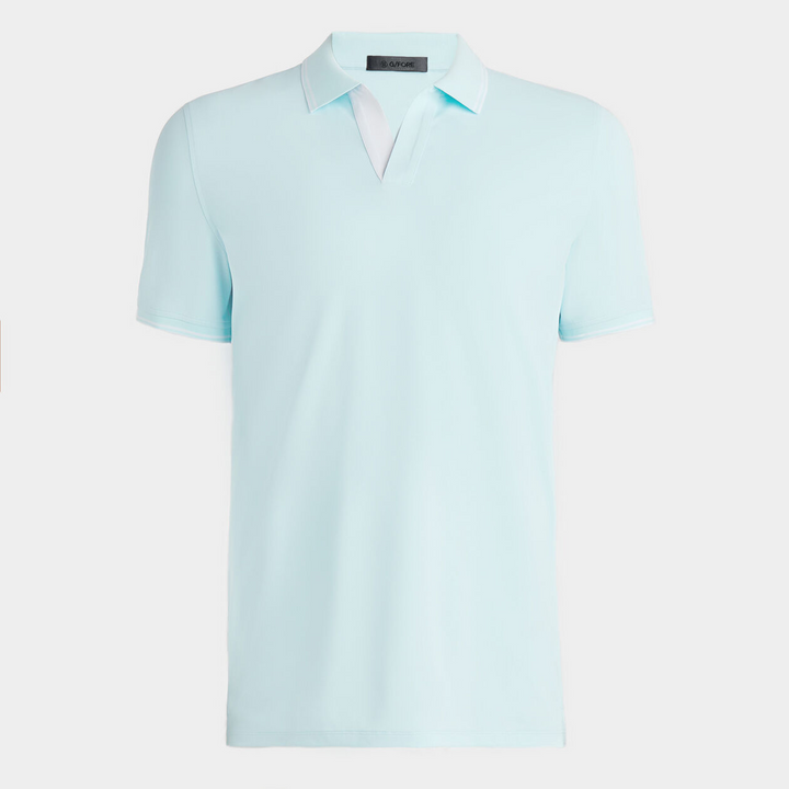 G/FORE MEN'S JOHNNY COLLAR TECH PIQUÉ BANDED SLEEVE POLO- DAY BREAK