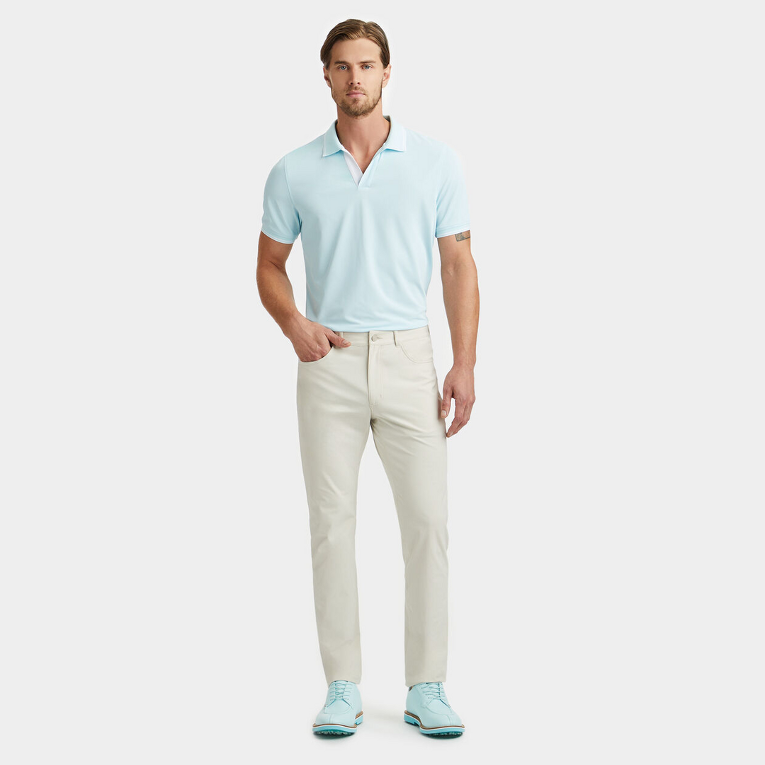 G/FORE MEN'S JOHNNY COLLAR TECH PIQUÉ BANDED SLEEVE POLO- DAY BREAK