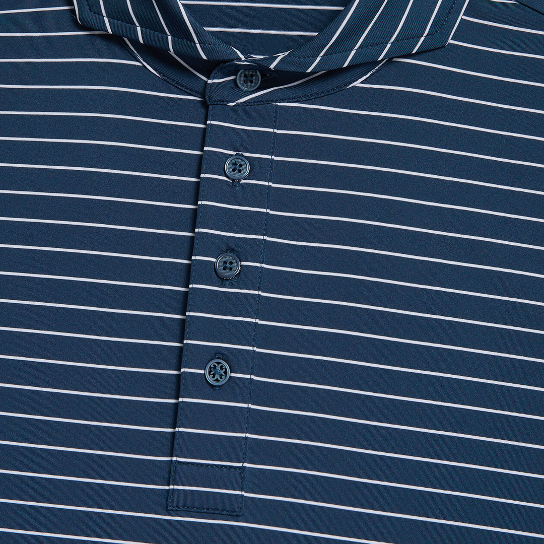 G/FORE MENS FEEDER STRIPE TECH JERSEY POLO - STORM