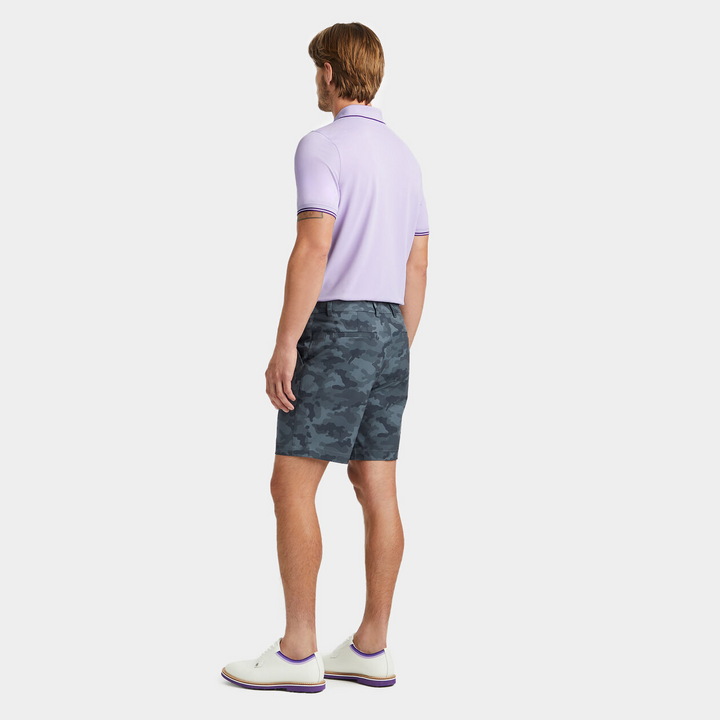 G/FORE MEN'S RIB COLLAR TECH PIQUÉ MODERN SPREAD COLLAR BANDED SLEEVE POLO - AURA