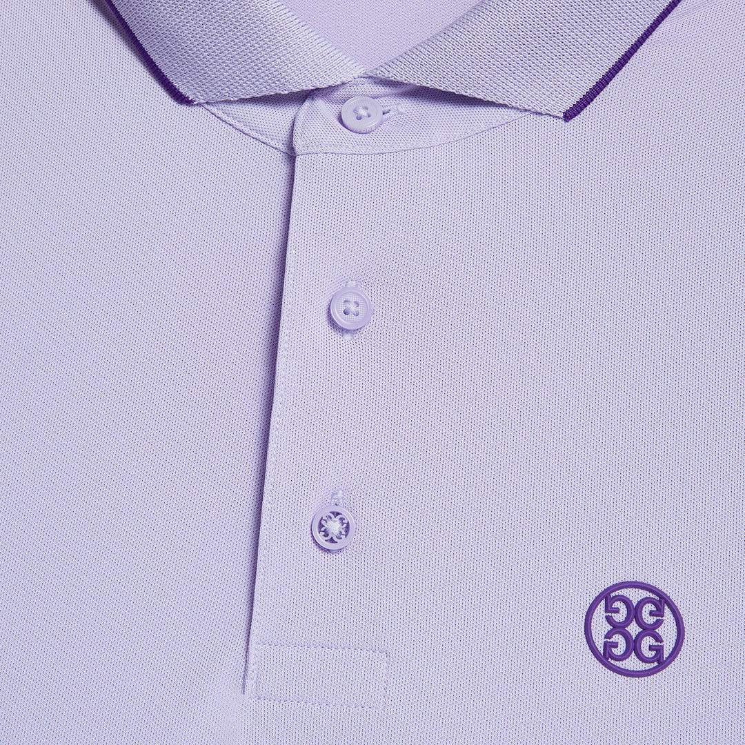 G/FORE MEN'S RIB COLLAR TECH PIQUÉ MODERN SPREAD COLLAR BANDED SLEEVE POLO - AURA